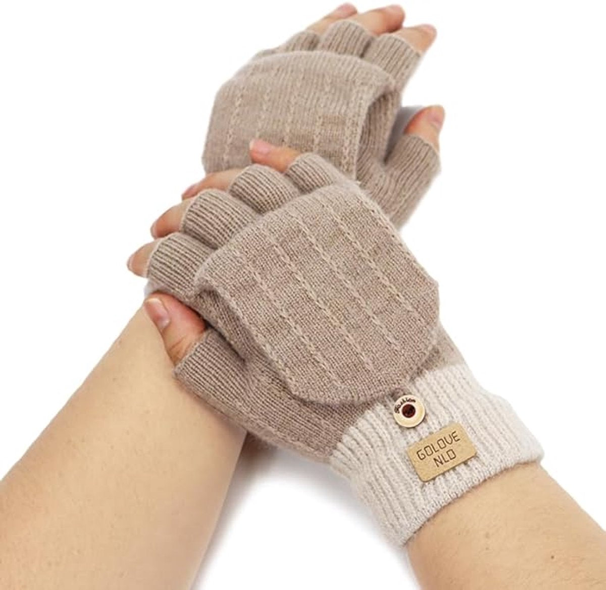Stylish fingerless winter gloves for women - with finger protectors - plain unisex warm student gloves - Image 2