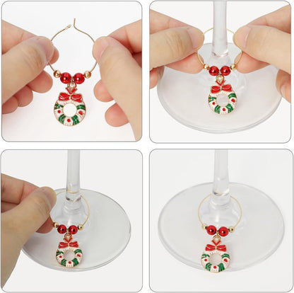 Christmas Wine Glass Charms 30-piece – Identification, holiday theme, drink markers - Image 2