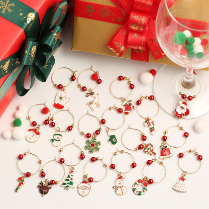 Christmas Wine Glass Charms 30-piece – Identification, holiday theme, drink markers - Image 4