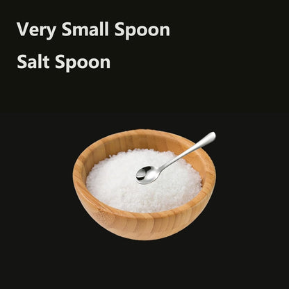 8 Mini Stainless Steel Spice Spoons - 7.3cm - For Salt, Sugar & Honey - Image 2