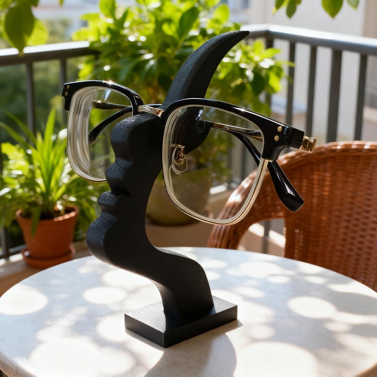 Glasses Stand - Glasses Holder - Decorative Glasses Stand and Desk Organizer - Unique Glasses Display Rack - For home, office, and bedroom, nice gift for glasses enthusiasts (black) - Image 3