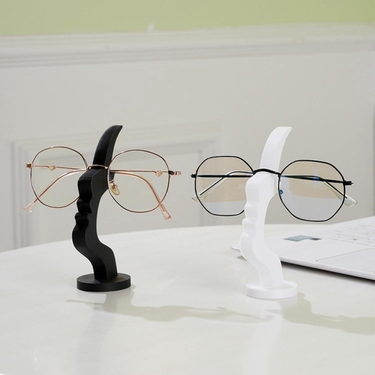 Glasses Stand - Glasses Holder - Decorative Glasses Stand and Desk Organizer - Unique Glasses Display Rack - For home, office, and bedroom, nice gift for glasses enthusiasts (black) - Image 5
