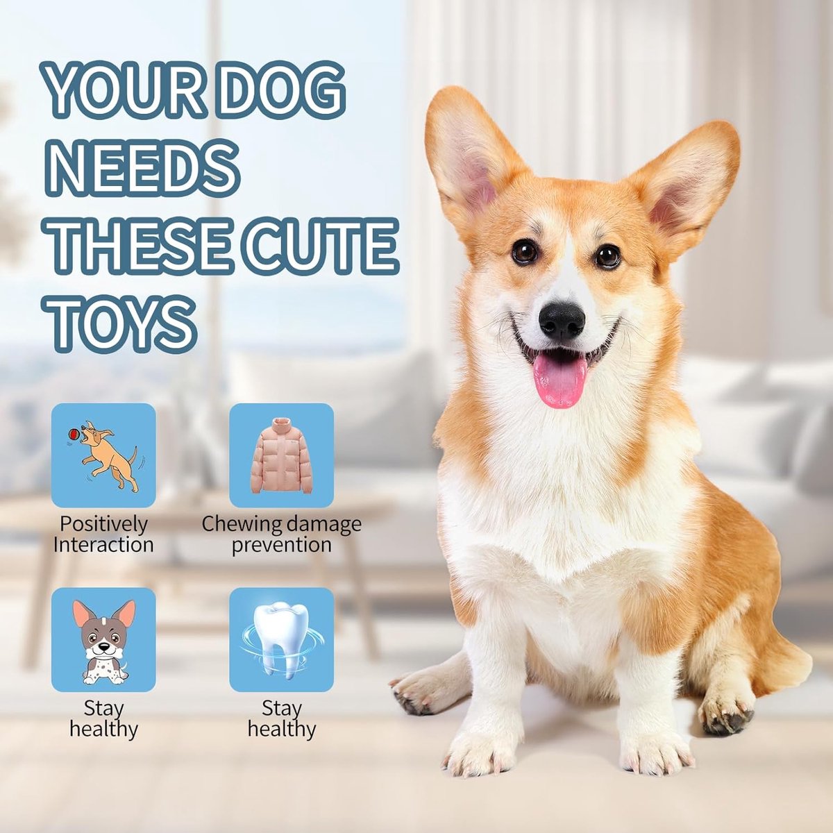 4 PCS Puppy Chew Toys - Relieves teething - Soft rubber & rope toys - Durable and interactive - Suitable for small dog breeds - Image 3