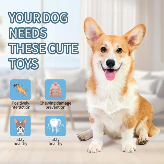 4 PCS Puppy Chew Toys - Relieves teething - Soft rubber & rope toys - Durable and interactive - Suitable for small dog breeds - Image 3