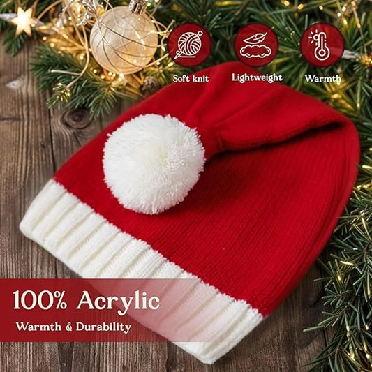 Knitted Santa hat - Washable and colorfast - Soft, warm, long - Decorative Santa hat - Image 2