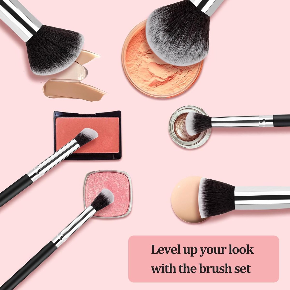 Make Up Brush Set - Brush Sets - Foundation Brush - Eyeshadow Brushes - Powder Brush - Makeup Brushes - Eyebrow Brush (12-piece) - Image 5