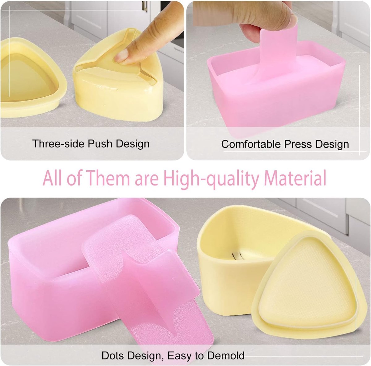 Onigiri mold - 3-pack Musubi press maker Triangular rice ball mold maker - Kids' lunch Bento and DIY at home - Image 2