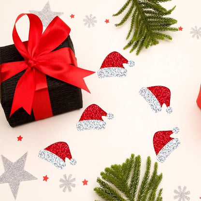 500 Christmas stickers on a roll - 3 cm red Santa hat - self-adhesive stickers for winter - for Christmas, envelopes, invitations, greeting cards, party supplies - Image 5