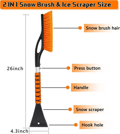 2-in-1 detachable snow brush and ice scraper - 27" ergonomic foam handle for effortless cleaning - Universal for cars and trucks - Image 2