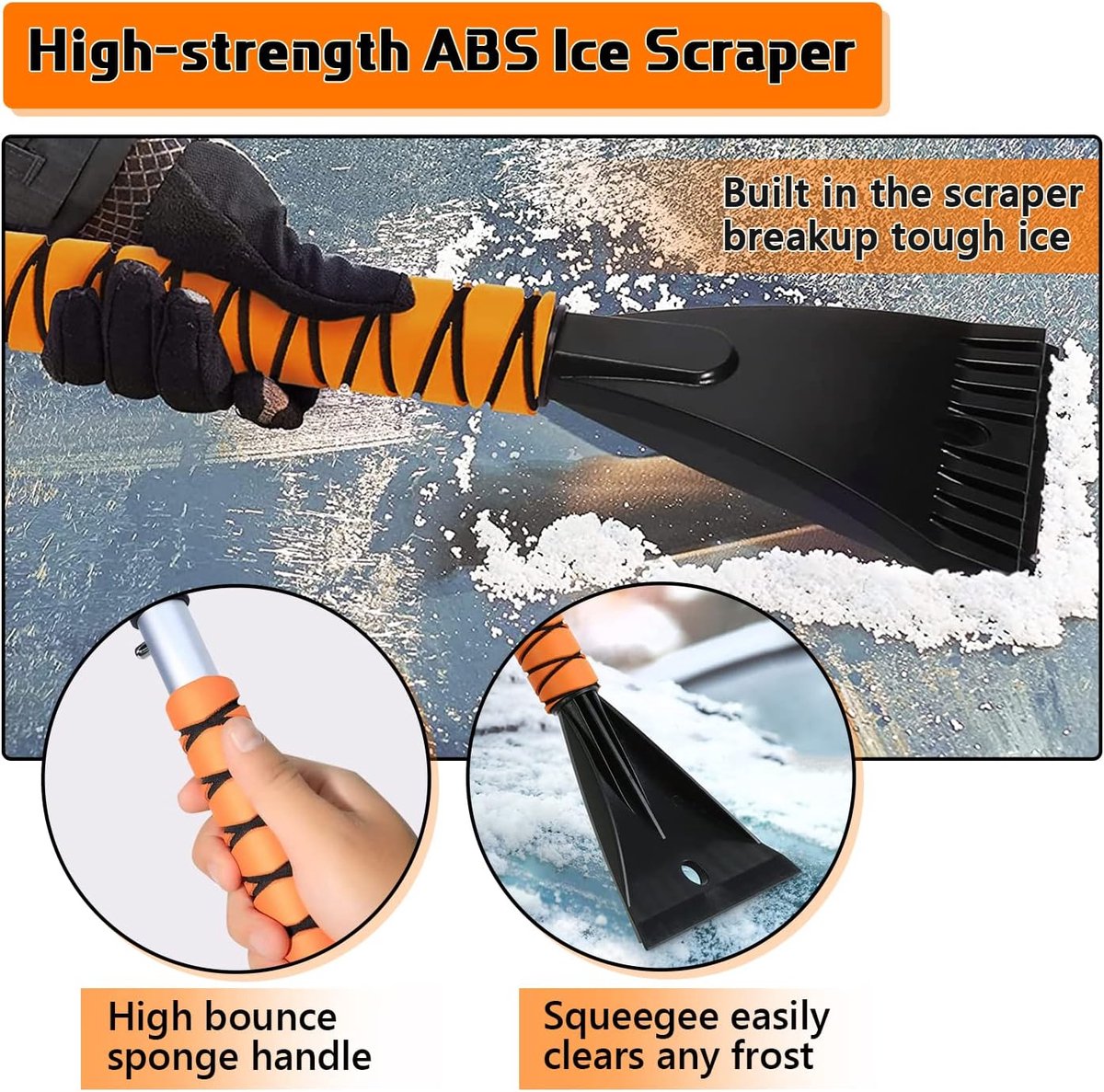 2-in-1 detachable snow brush and ice scraper - 27" ergonomic foam handle for effortless cleaning - Universal for cars and trucks - Image 4