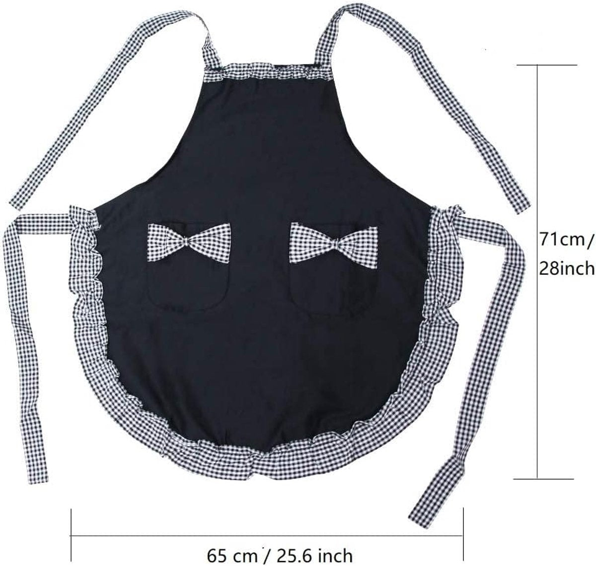 Kitchen Apron - Catering Apron - Pottery Apron - BBQ Apron - Painting Apron - Carpenter's Apron - flirty vintage aprons for womanly girls with pockets as a Mother's Day gift (black) - Image 3