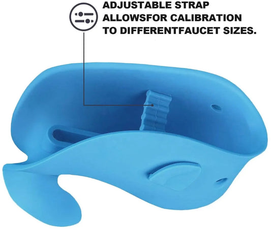 Bath Faucet Cover - Soft silicone safety protector for children, toddlers, and babies - Cute whale design, nice bath gift for children - blue - Image 2