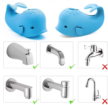 Bath Faucet Cover - Soft silicone safety protector for children, toddlers, and babies - Cute whale design, nice bath gift for children - blue - Image 5