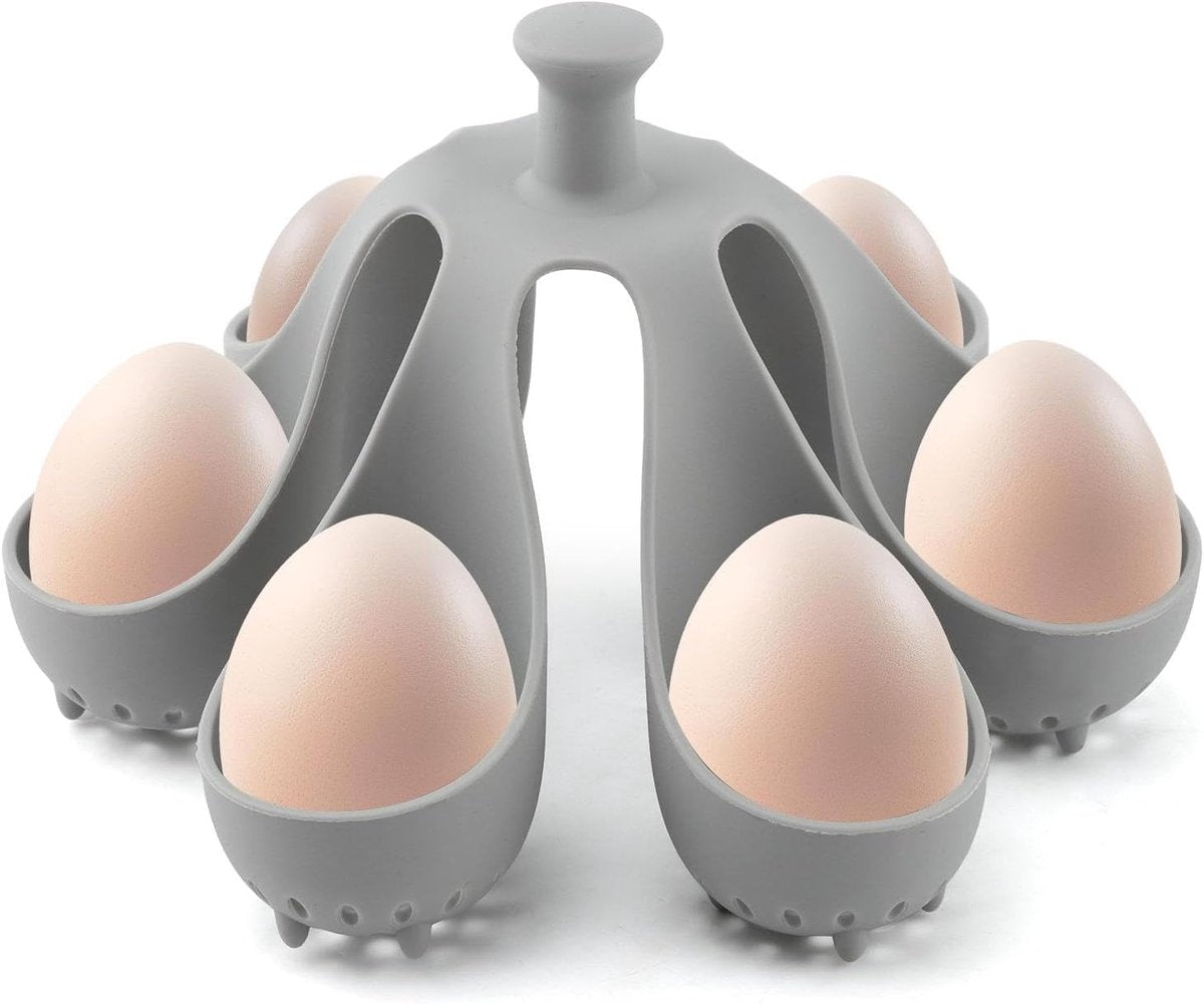 Egg Cooker - Holds 6 Eggs - Fast Cooking & Safe Handle - Fridge Storage Rack - For Family and Kitchen - Image 2