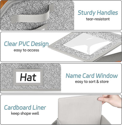 2-Pack Storage Boxes for Caps - Storage Solution for Up to 24 Baseball Caps - Stackable 2-in-1 Hat Box - Image 5
