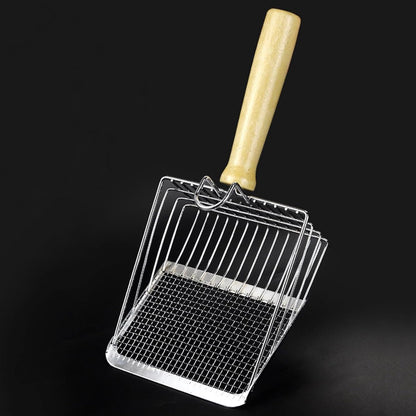 Stainless Steel Cat Litter Scoop with Wooden Handle - Two-in-One Function - Standard Included - Image 5