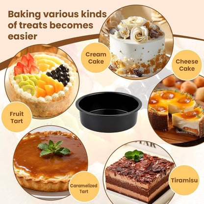 Set of 1 20 cm round baking pan - non-stick carbon steel baking pans with 50 baking paper, dishwasher safe, durable for layer cakes, birthday and Christmas pastries - Image 3