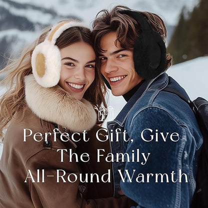 Warm earmuffs - Foldable, cute plush earmuffs - Soft and skin-friendly - Stylish and versatile - Protect your ears from the cold - black - Image 3