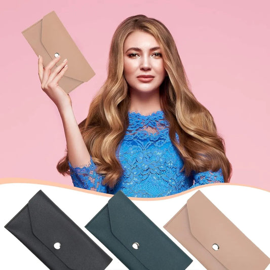 PU leather money envelope bag - 3 reusable budget envelopes for spring festivals, weddings, birthdays, graduations, and holidays (black, pink, dark blue) - Image 4