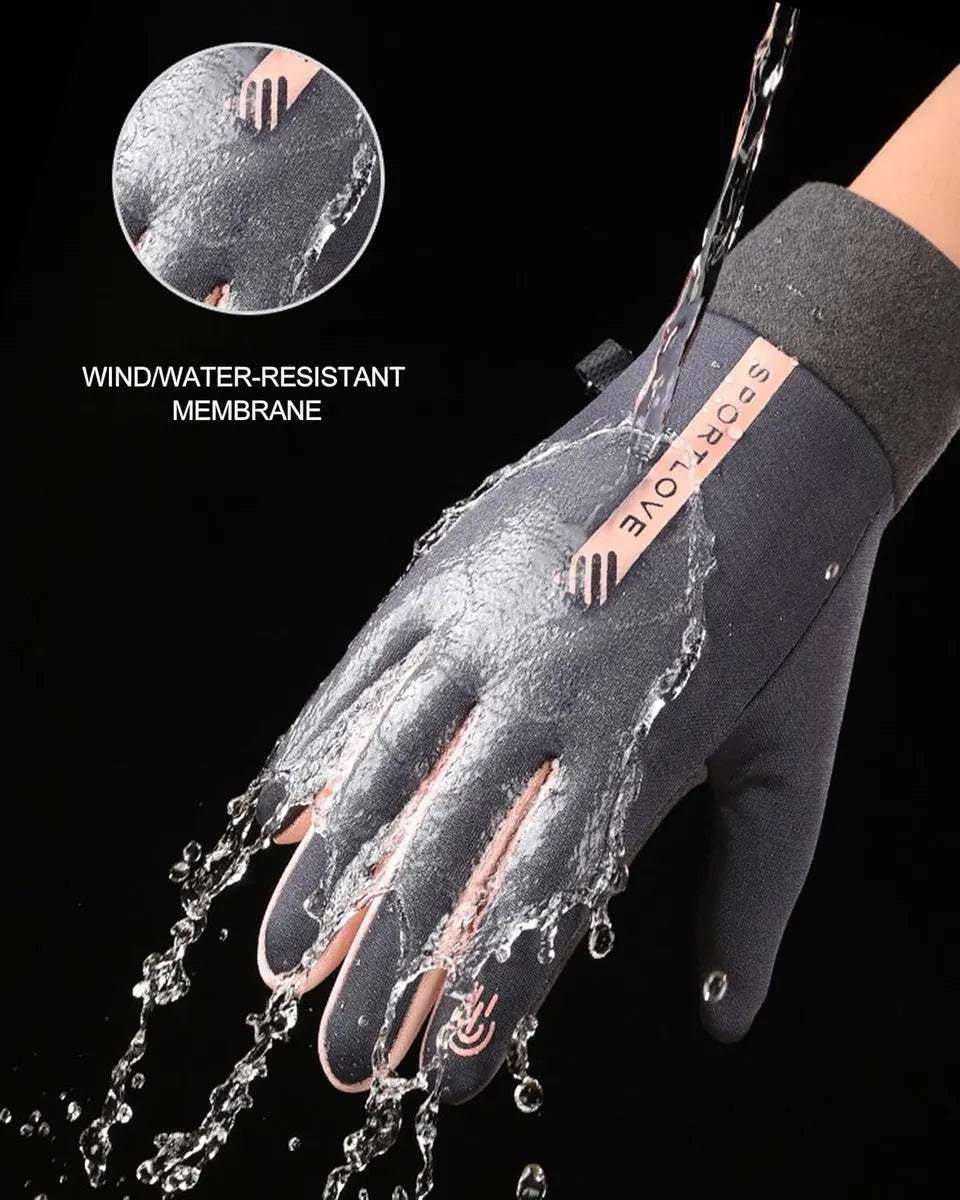 Warm winter gloves - Touchscreen operation - Warm fleece lining, Windproof - Suitable for cycling and driving, Non-slip black - Image 4