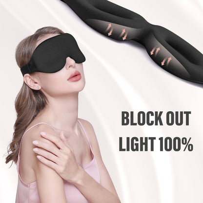 Sleep mask for side sleepers - sleep eye mask - fully light-blocking 3D sleep mask, soft breathable eye mask for women and men, relaxing blindfold for the night without pressure - Image 2