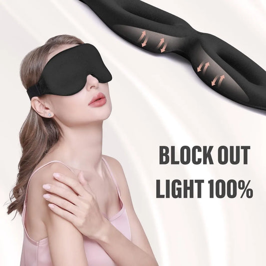 Sleep mask for side sleepers - sleep eye mask - fully light-blocking 3D sleep mask, soft breathable eye mask for women and men, relaxing blindfold for the night without pressure - Image 2