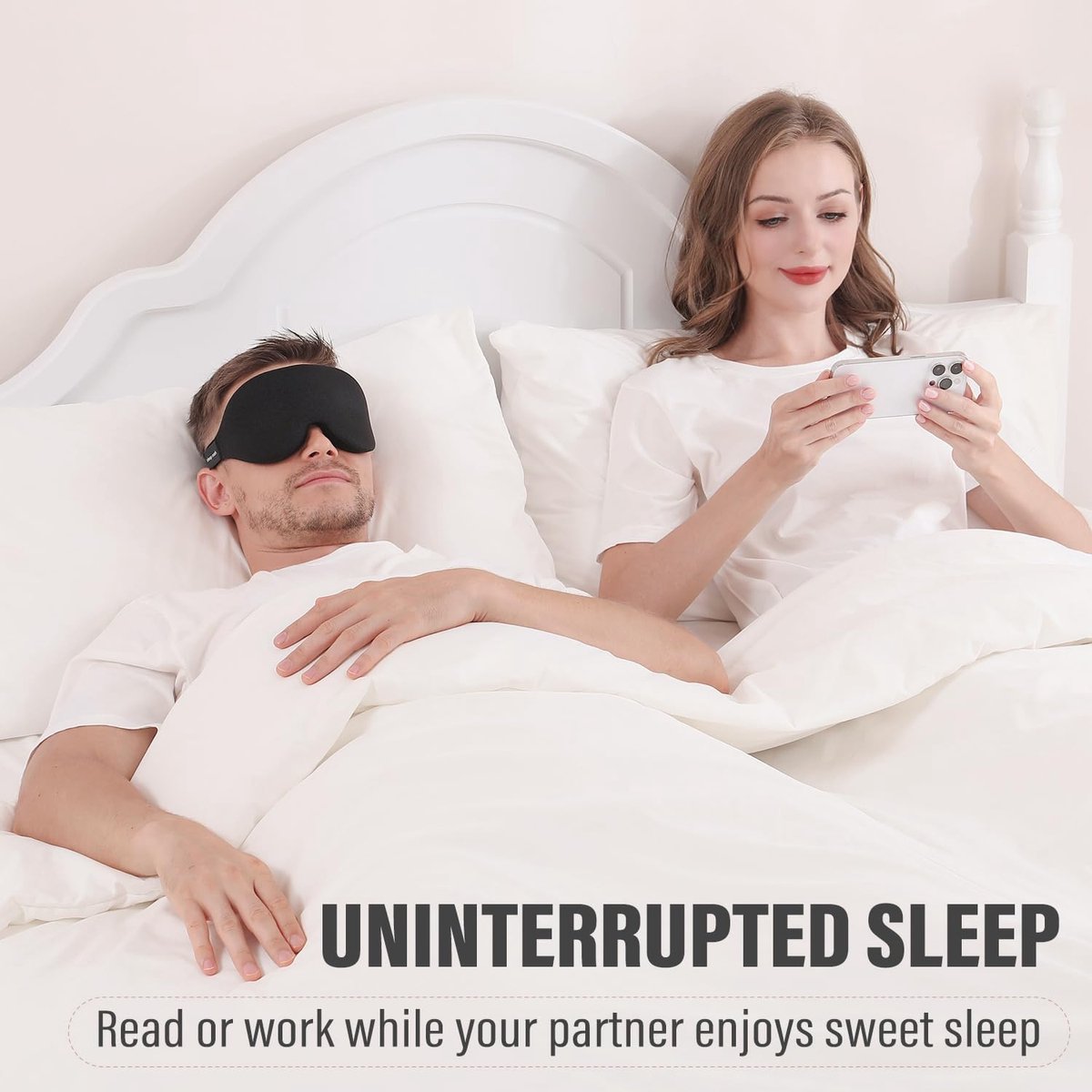 Sleep mask for side sleepers - sleep eye mask - fully light-blocking 3D sleep mask, soft breathable eye mask for women and men, relaxing blindfold for the night without pressure - Image 4