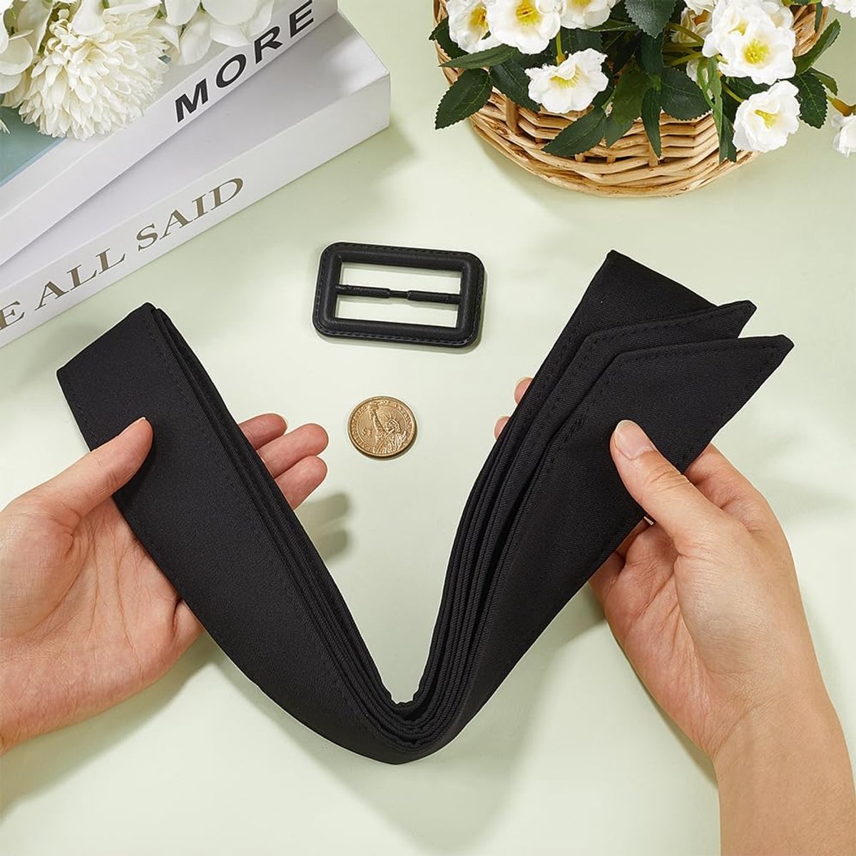 Women's trench coat belt 67 inch black polyester waistband replacement windbreaker wide bow waistband adjustable buckle belts for shirt dress bathrobe pajamas windbreaker overcoat coat - Image 4