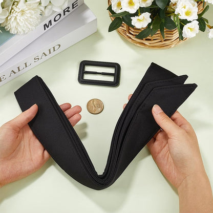 Women's trench coat belt 67 inch black polyester waistband replacement windbreaker wide bow waistband adjustable buckle belts for shirt dress bathrobe pajamas windbreaker overcoat coat - Image 4