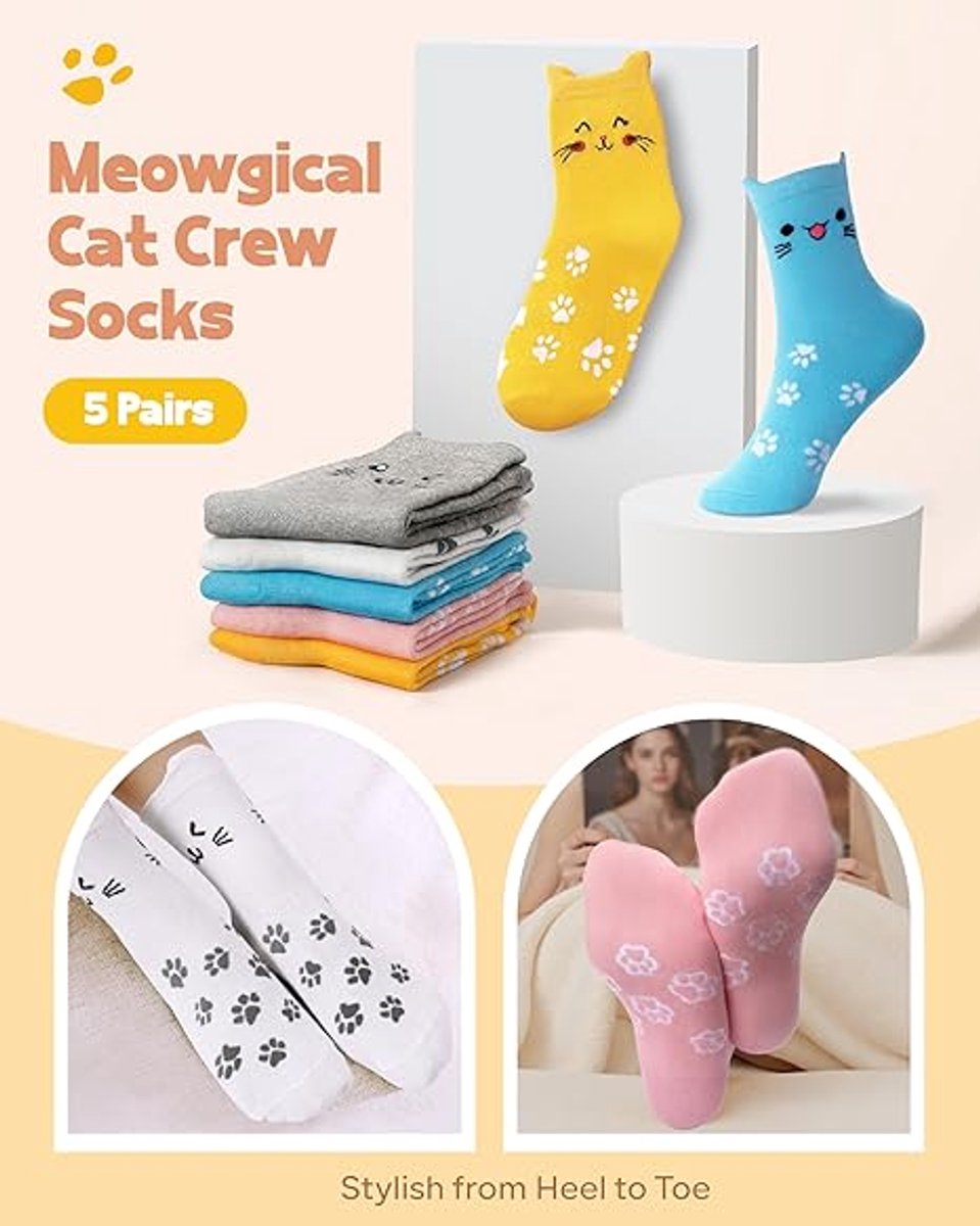 Cat socks - Funny, new gifts for animal lovers - Ultra-soft and comfortable design - Unique gift for mother, wife, and girlfriend - Christmas gifts and birthday gifts - Image 5