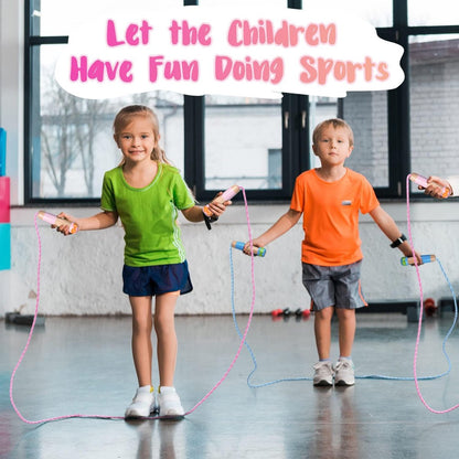 Professional Sports Jump Rope Set of two jump ropes for children - 2.5 meters - adjustable length - with wooden handles - suitable for children from 5 years old (both boys and girls) - for sports and fitness - Image 3