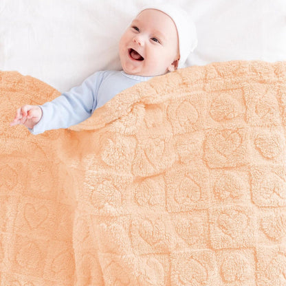Baby blanket with heart motif, ultra-soft, cozy baby blankets for girls and boys, soft baby and toddler blankets for newborn babies, gifts for the crib and stroller (76 x 102 cm) (apricot pink) - Image 4