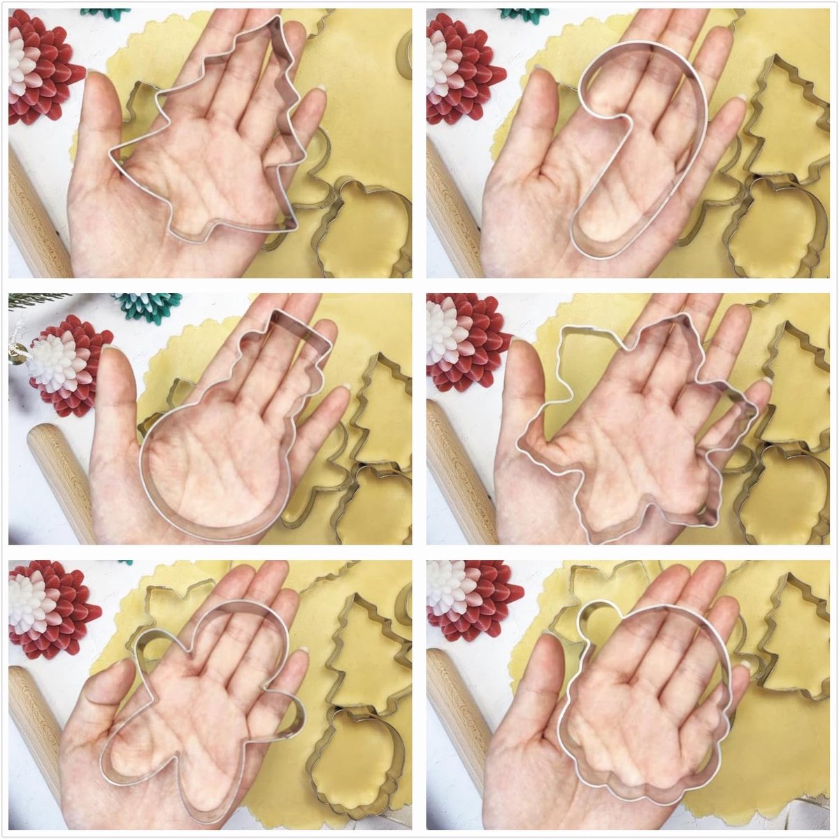 Cookie Cutters - Cookie Molds - 6 Molds for Cookies - Christmas Cookies - Christmas Cookie Cutters - For Gingerbread and Cookies During the Holidays - Image 3