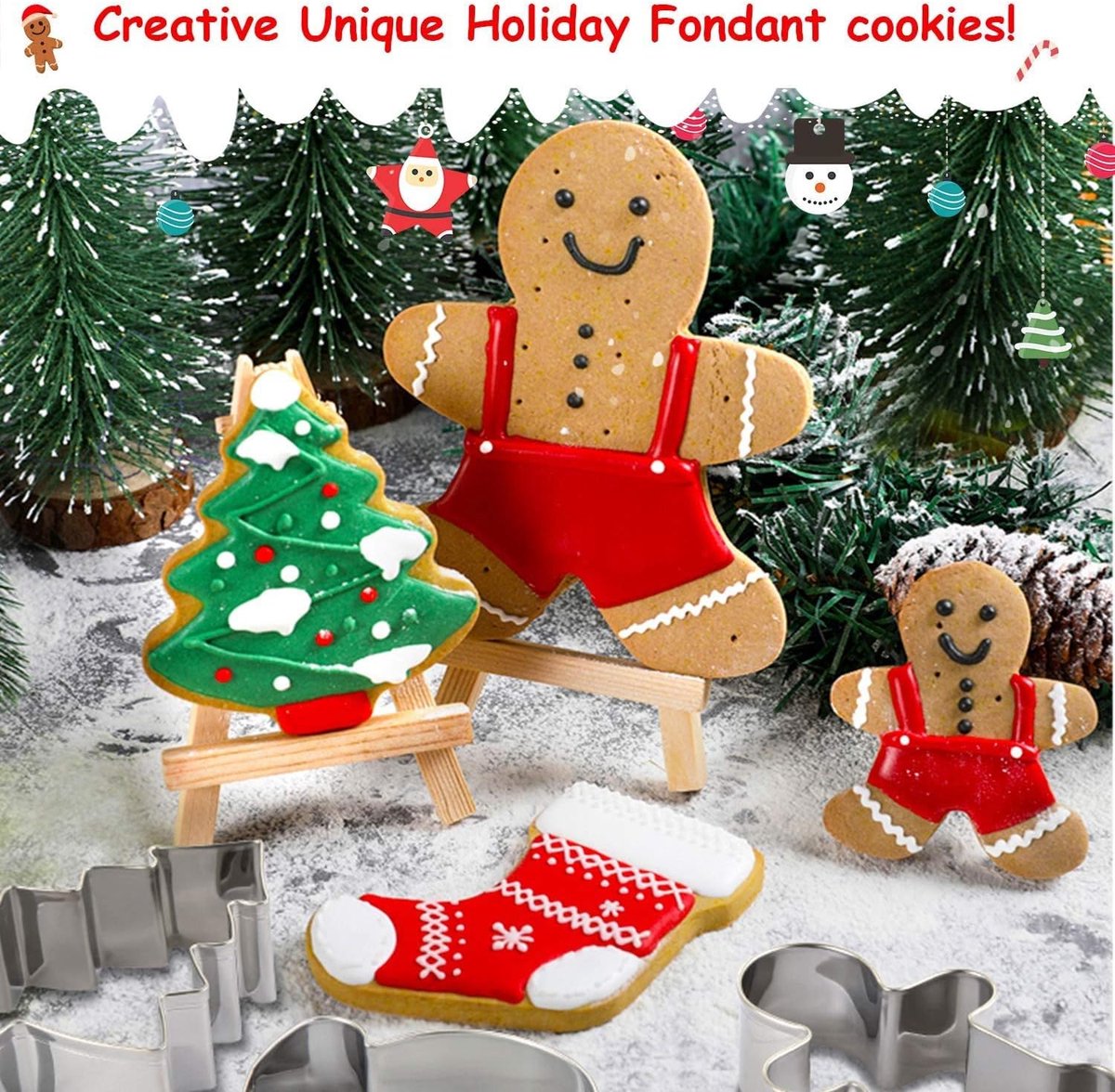 Cookie Cutters - Cookie Molds - 6 Molds for Cookies - Christmas Cookies - Christmas Cookie Cutters - For Gingerbread and Cookies During the Holidays - Image 4
