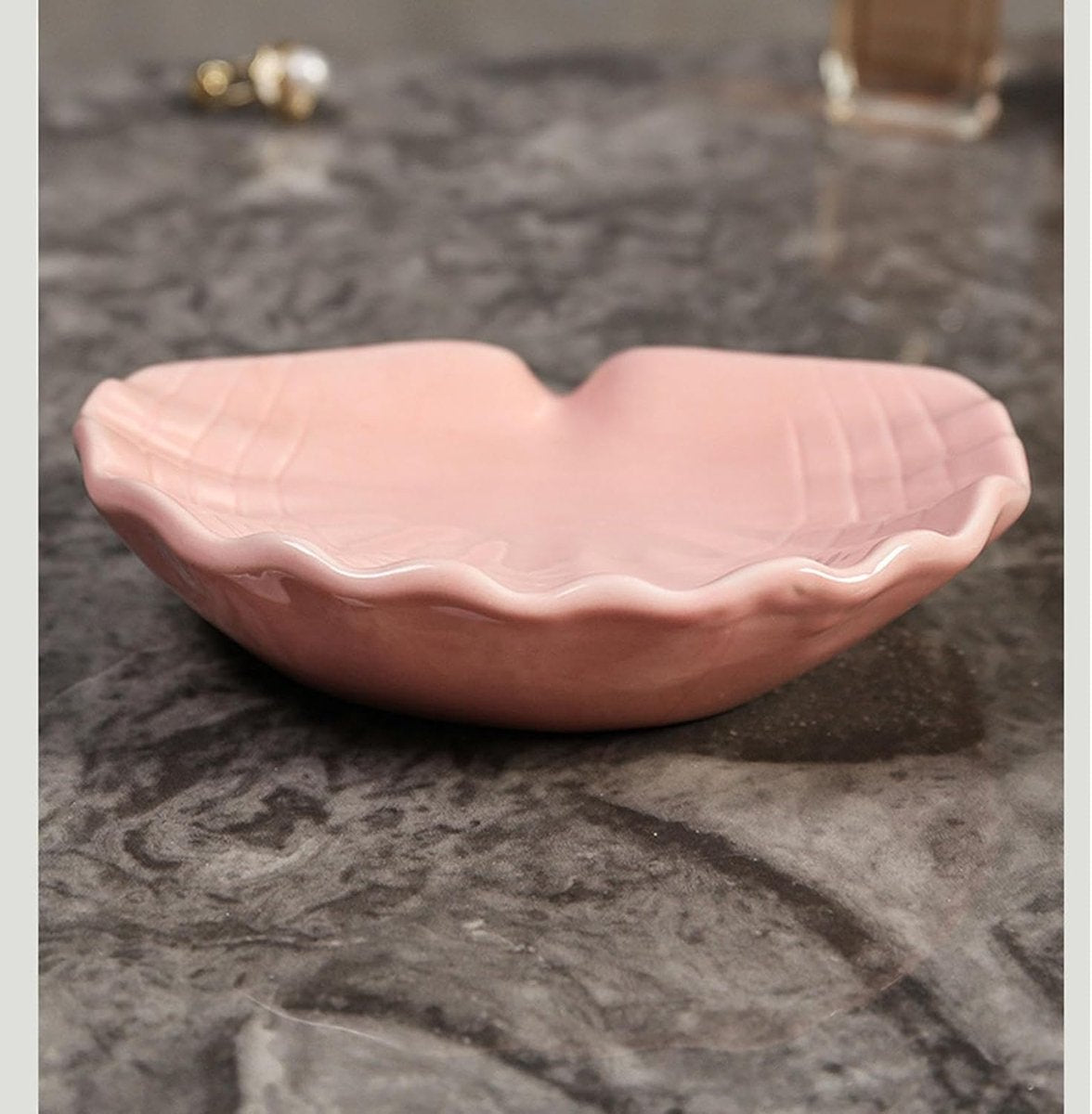 Ceramic Soap Holder - Sea-Shell Soap Tray with Self-Draining - Soap Holder - Soap Box - Small Soap Dish - 1 Piece White - Image 2