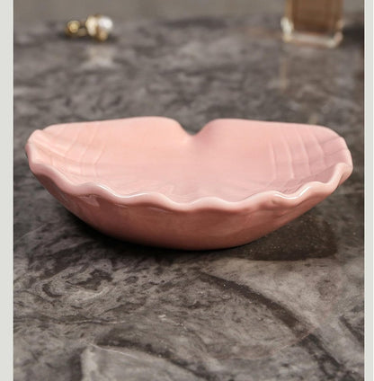 Ceramic Soap Holder - Sea-Shell Soap Tray with Self-Draining - Soap Holder - Soap Box - Small Soap Dish - 1 Piece White - Image 2
