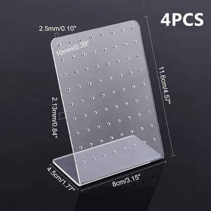 Acrylic Earring Holder - 4-Piece Set with 72 Compartments Earring Display Stand Retail Display Cabinet Earring Display Stand Personal Storage 3x2x4.5 inches - Image 4