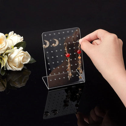 Acrylic Earring Holder - 4-Piece Set with 72 Compartments Earring Display Stand Retail Display Cabinet Earring Display Stand Personal Storage 3x2x4.5 inches - Image 5
