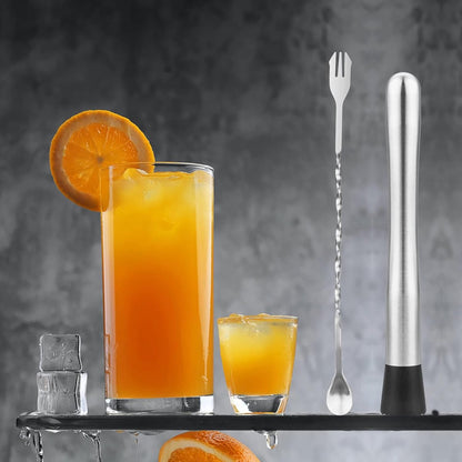 Cocktail Muddler & Stirrer - 25 cm 2-in-1 Bar Tool - Stainless Steel with Long Handle - For Mojitos and Fruit Drinks - Image 4