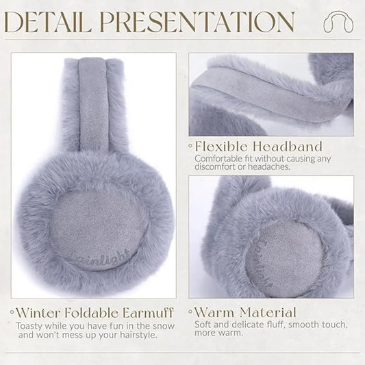 Warm earmuffs - Foldable, cute plush earmuffs - Soft and skin-friendly - Stylish and versatile - Protect your ears from the cold - grey - Image 2