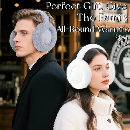 Warm earmuffs - Foldable, cute plush earmuffs - Soft and skin-friendly - Stylish and versatile - Protect your ears from the cold - grey - Image 3