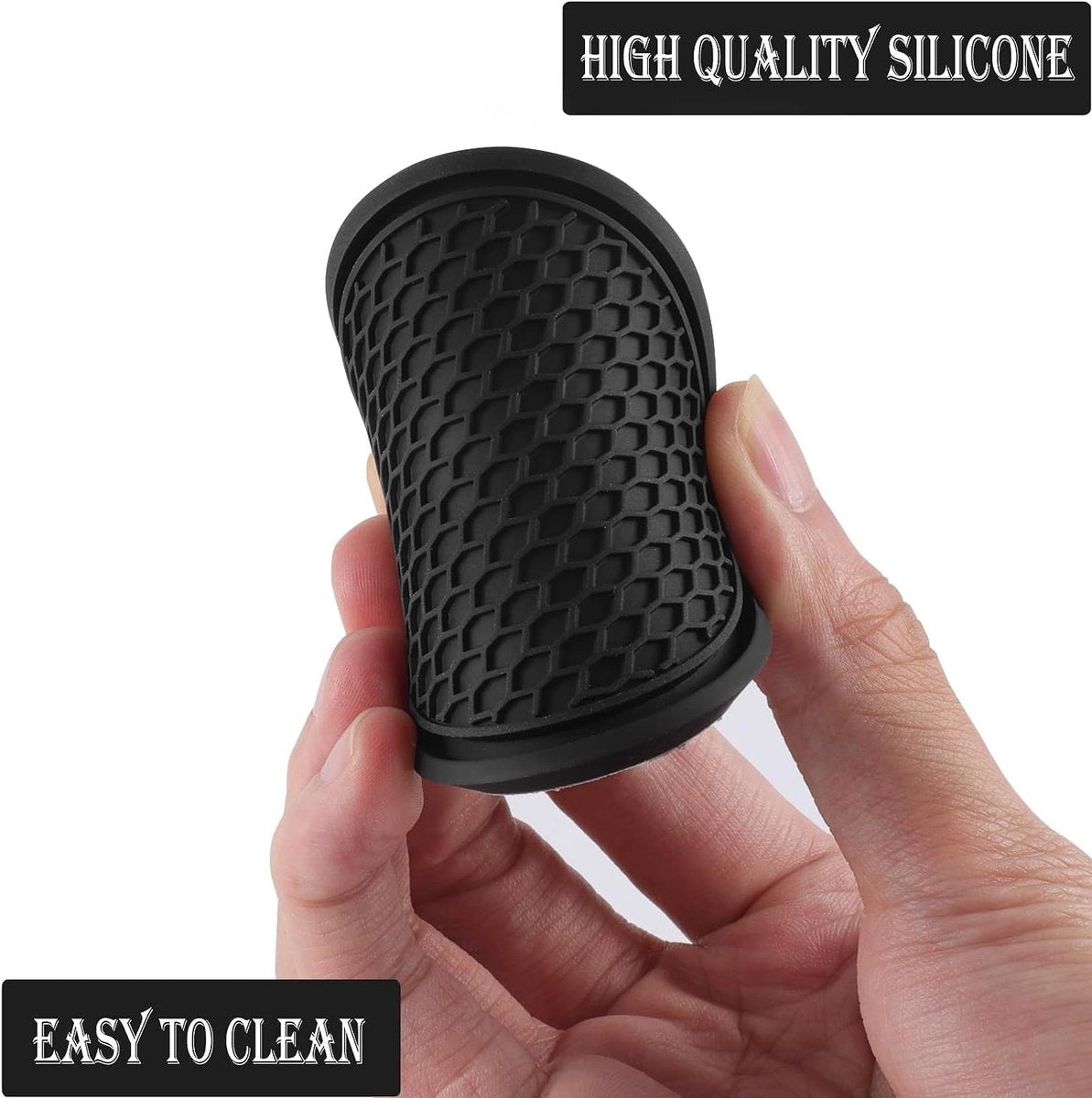Car Coasters - 4-pack - Universal Non-slip Drink Holder - Built-in Decoration - Car Interior Accessories - Black - Image 2
