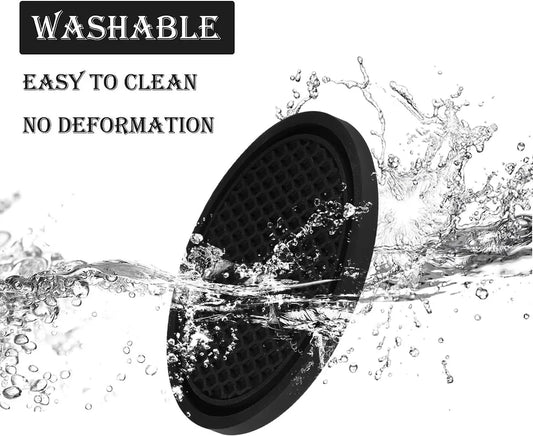 Car Coasters - 4-pack - Universal Non-slip Drink Holder - Built-in Decoration - Car Interior Accessories - Black - Image 5