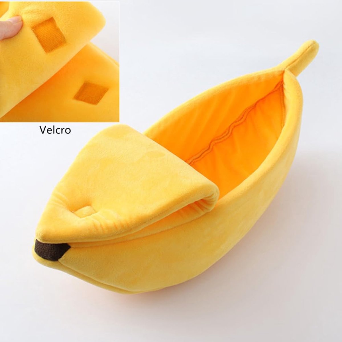 Banana-shaped pet bed - Creative dog and cat kennel - Warm and soft plush puppy mat - Cute fruit design for cats, kittens, and dogs - Available in various sizes (L) - Image 2