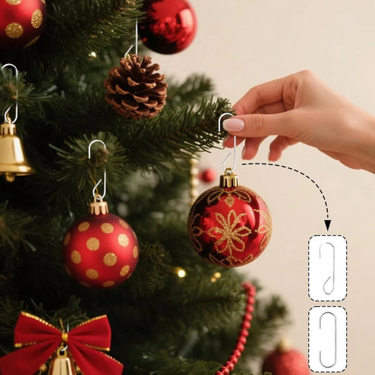 100 pieces Christmas decoration hooks - ornament hangers, Christmas hooks for ornaments - small metal wire ornament hooks hangers anchors - for Christmas tree decorations - silver - Image 2