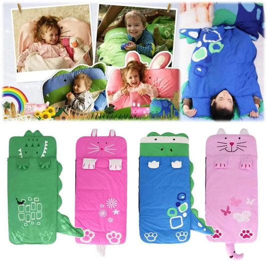 Children's Sleeping Bag 160x60cm – Cartoons, soft warm, blue - Image 3