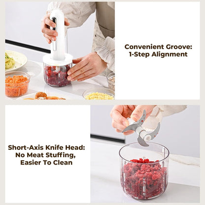 Food Processor - Cordless and USB-C Rechargeable - 4 Cups for Portion Control - Powerful Stainless Steel Blade - for Small Kitchens and Camping - Image 2