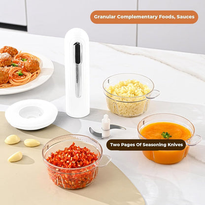 Food Processor - Cordless and USB-C Rechargeable - 4 Cups for Portion Control - Powerful Stainless Steel Blade - for Small Kitchens and Camping - Image 3
