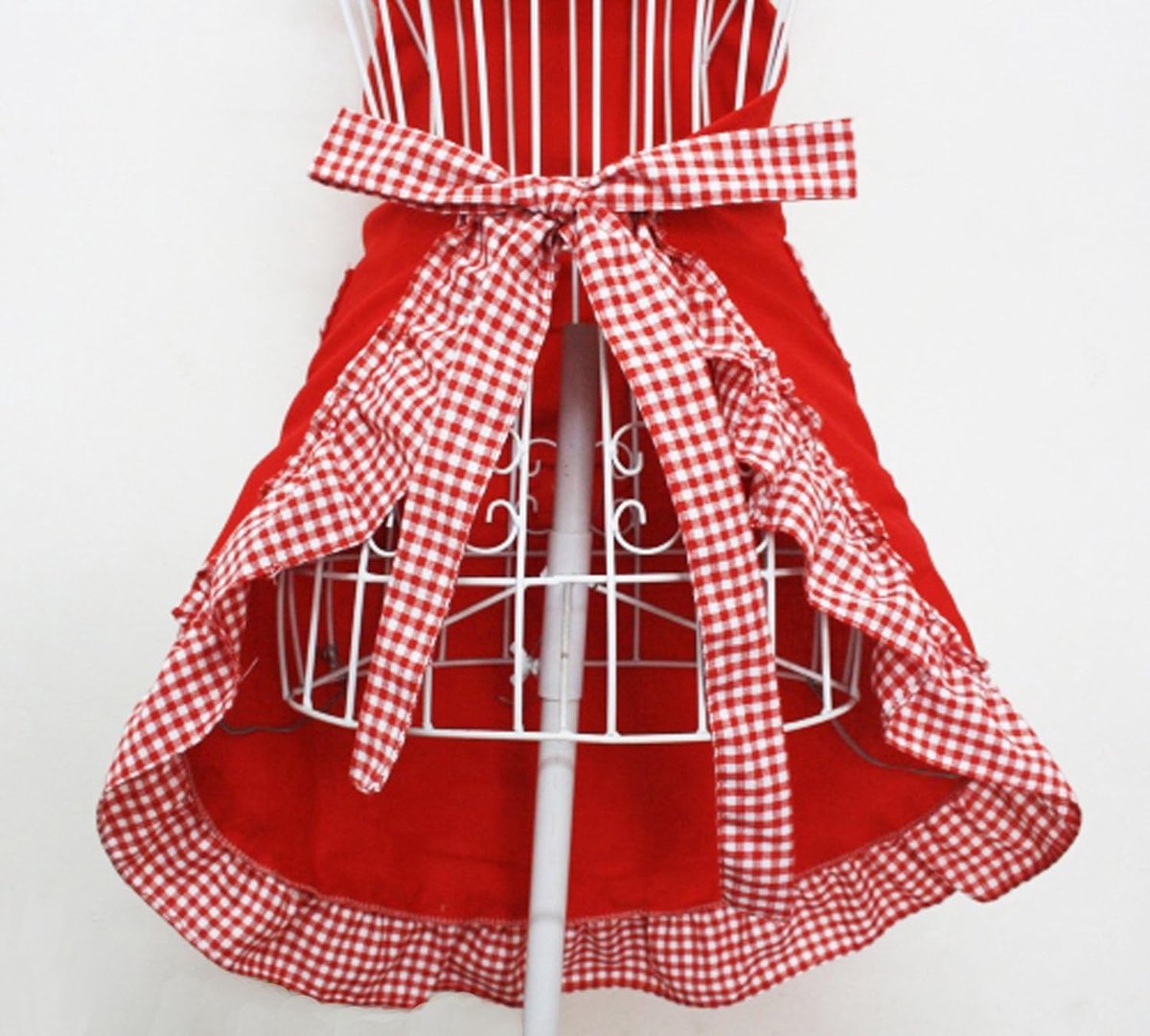 Kitchen Apron - Catering Apron - Pottery Apron - BBQ Apron - Painting Apron - Carpenter's Apron - flirty vintage aprons for womanly girls with pockets as a Mother's Day gift (red) - Image 2