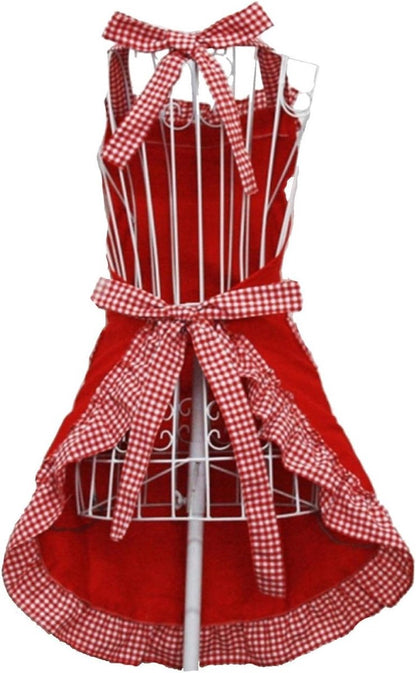 Kitchen Apron - Catering Apron - Pottery Apron - BBQ Apron - Painting Apron - Carpenter's Apron - flirty vintage aprons for womanly girls with pockets as a Mother's Day gift (red) - Image 5